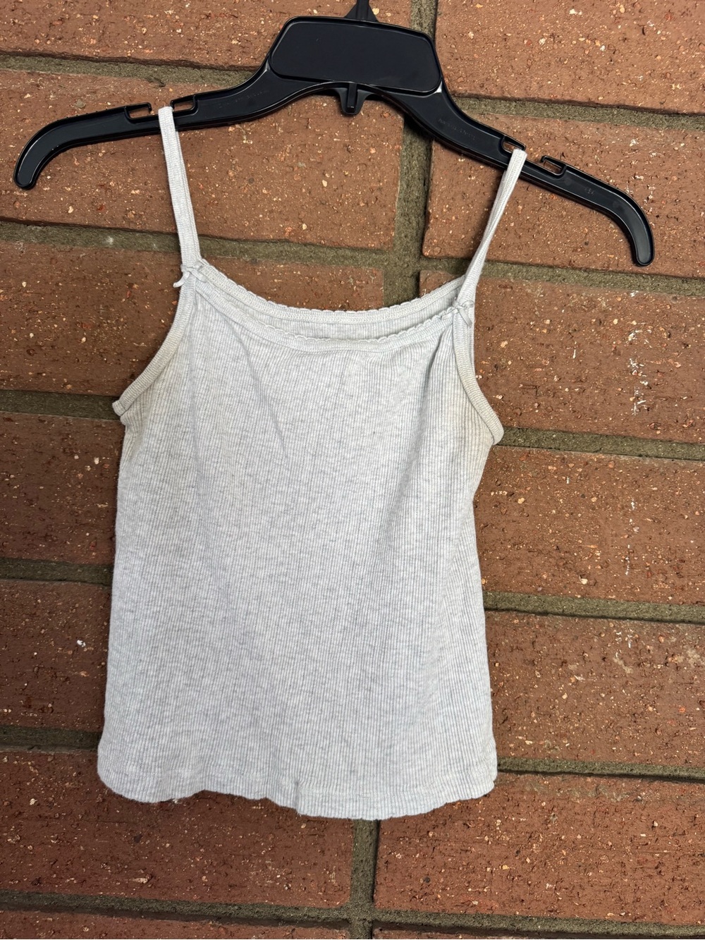 Brandy Melville Gray Ribbed Spaghetti Strap Tank Top